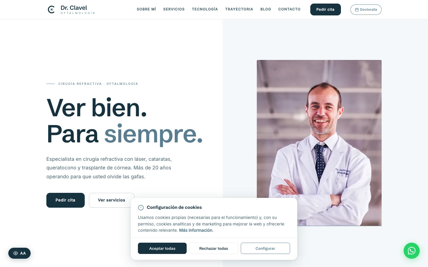 Site du Dr Javier Clavel, ophtalmologue