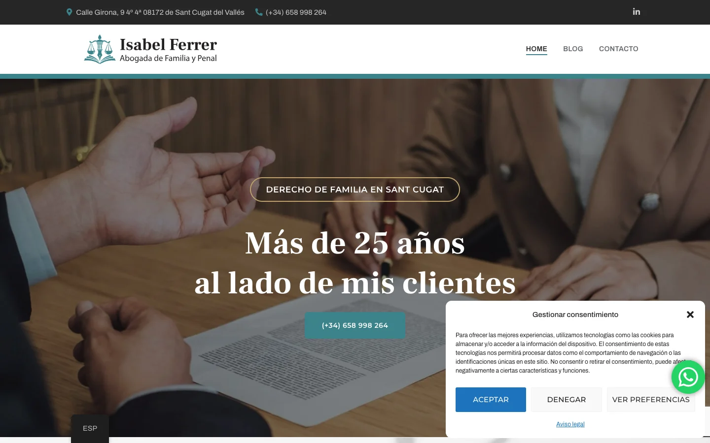 Site Isabel Ferrer, avocate