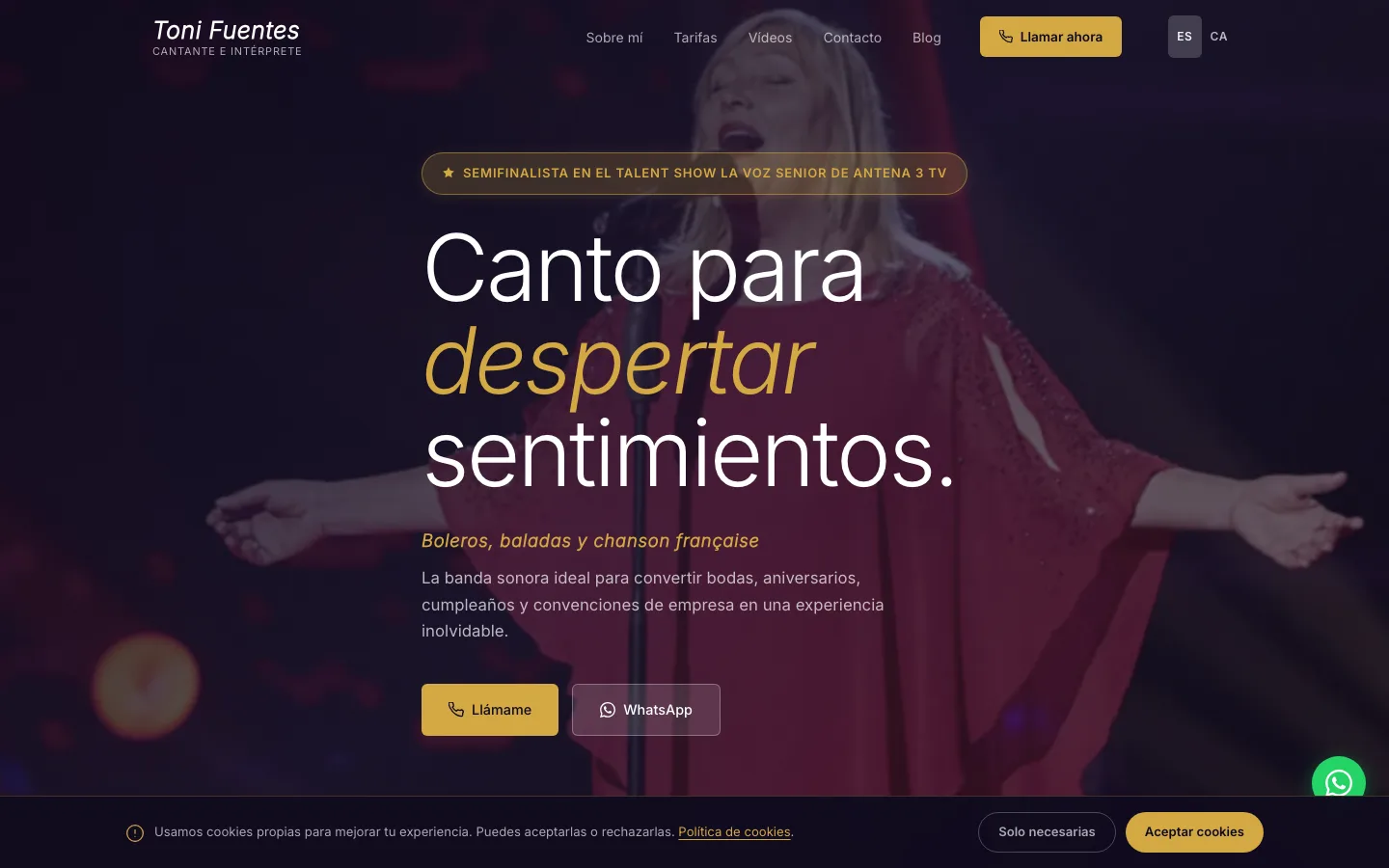 Site Toni Fuentes Cantante